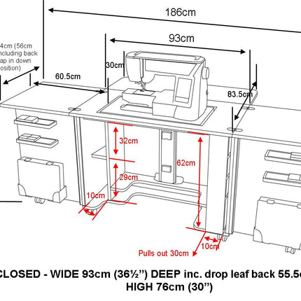 Horn Furniture Gemini XL Sewing Cabinet