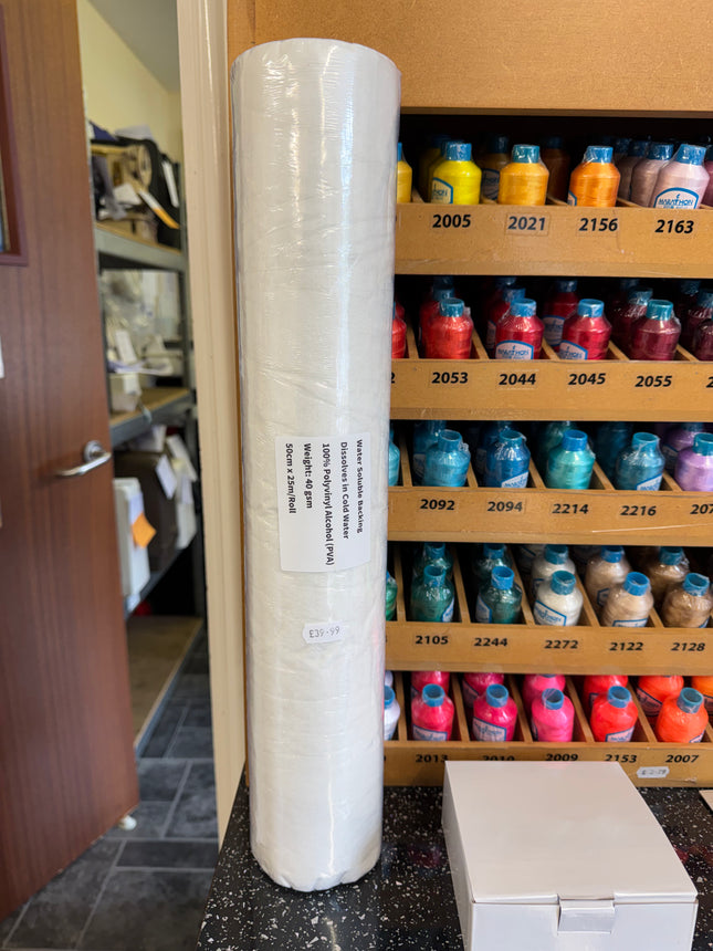 25m Water Soluble Fabric Stabiliser 50cm Wide