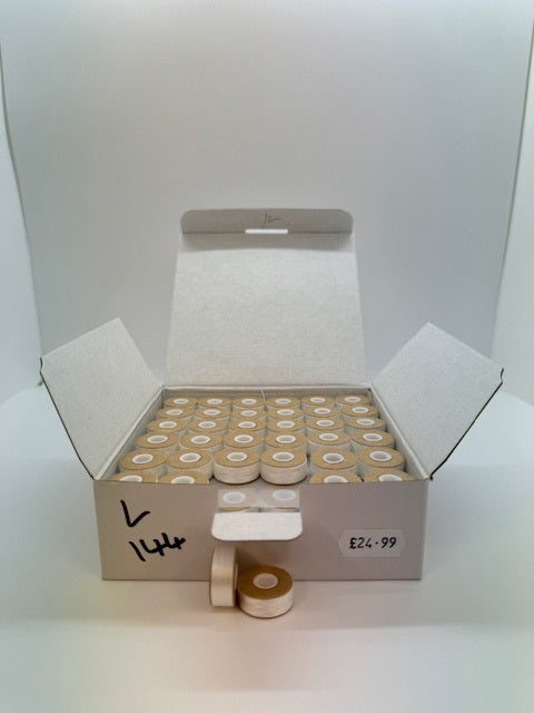 Prewound Bobbins Size L Cardboard Sided - Pack of 144 White 60wt