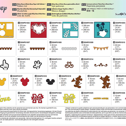 Brother ScanNCut Disney Mickey & Friends Paper Design Collection CADSNP01