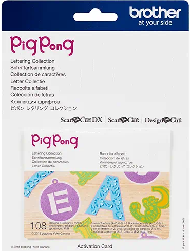 Brother ScanNCut PigPong Lettering Collection CAPPNP01