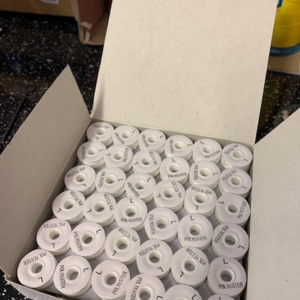 Prewound White Bobbins 9.2 mm Pack of 144 Size L