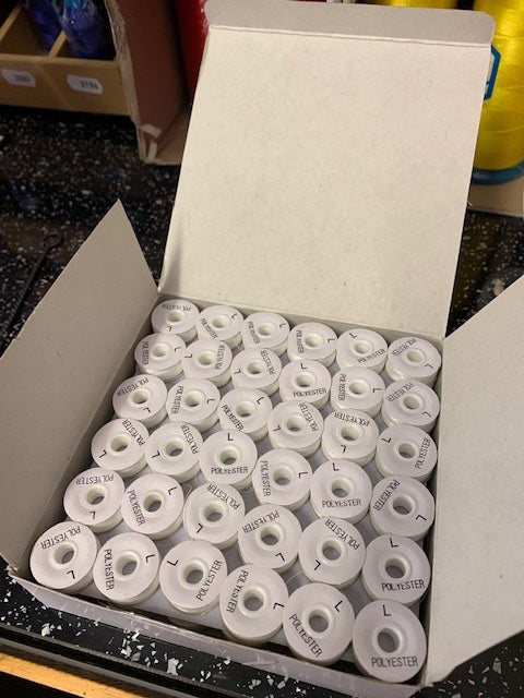 Prewound White Bobbins 9.2 mm Pack of 144 Size L